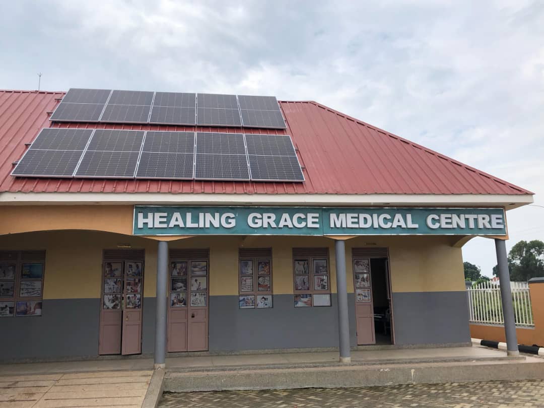 Solar-powered medical clinic in Mukono, Uganda with a vaccine fridge running through grid outages